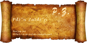 Pós Zalán névjegykártya